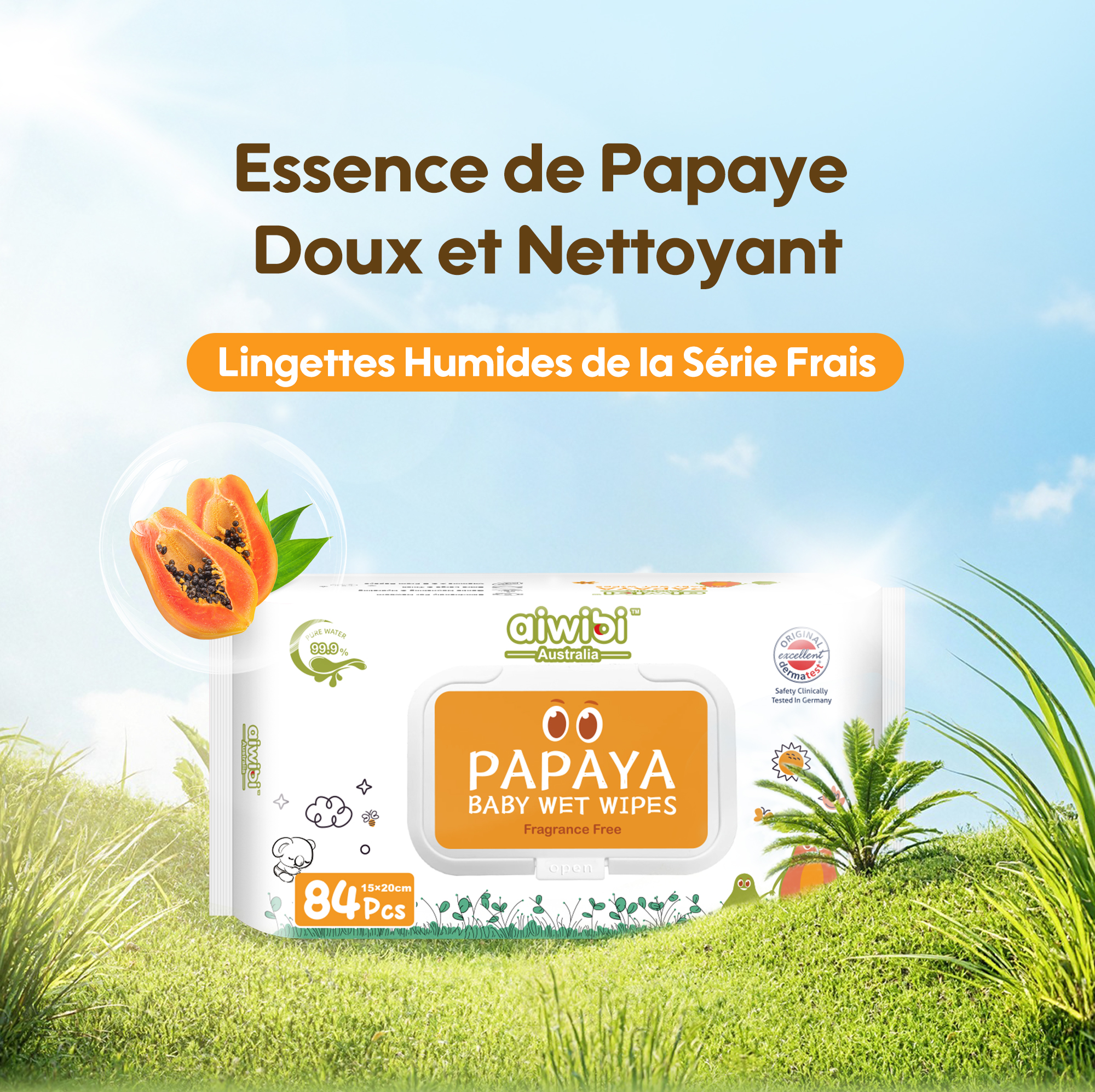 Lingettes fraîches pour bébé (84 lingettes）
